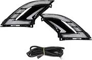 Car LED Daytime Running Lights DRL Compatible For 2023 2024 White Yellow Headlights Dynamic Turn Signal Fog Lamp Accessories