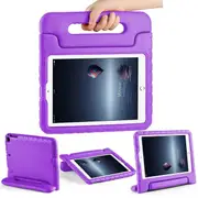For Apple iPad 5 5th Gen 9.7 inch 2017 kids Case, Kickstand Shockproof Protective Rugged Convertible Handle Stand Light Weight Kids Friendly Cover (Purple)