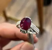 Natural Ruby 7 Carats Plus Ruby Ring Afghanistan Ruby Red Ruby Anari Ruby Ring