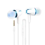 4 PCS Headphones Wired Earphone E18 Adjustable Volume Pause Play For Huawei Xiaomi Honor 3.5mm Earbuds Wire Headset For Smartphone - blue