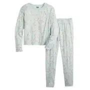 Girls SO Cozy Pajama Top & Pajama Pants Sleep Set Green Candy Cane 10-12 NWT