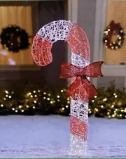 4-FT Lighted Microdot Twinkling Candy Cane w/ 240 LED Lights Christmas Holiday