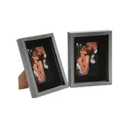Nicola Spring Acrylic 3D Box Photo Frame with 4" x 6" Black Mount - 8" x 10" - Grey - Pack of 2