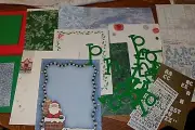 CHRISTMAS SCRAPBOOKING PAPER/STICKERS/SNOWMEN/ELF/HOLLY/ SANTA/SLEIGH/ALPHABETS