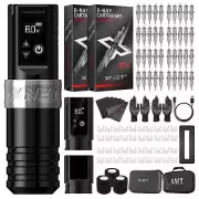 Wireless Tattoo Pen Kit Coreless Motor 2400mAh Battery with 40Pcs Mixed Needles