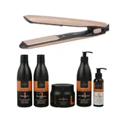 Cabello Silk Smooth Styler (Gold) + Cabello Complete Hair Care Treatment 'Keep Me Hot' - Combo