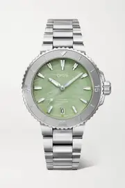 ORIS - Aquis Date Automatic 36.5mm Stainless Steel And Mother-of-pearl Watch - Green - One size