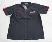 Woodstock Bourbon Ladies Black Embroidered Short Sleeve Shirt Size 16 New