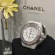 [二手] CHANEL 香奈兒 白陶粉鑽H2010 J12點鑽33MM石英陶瓷錶/腕錶/手錶