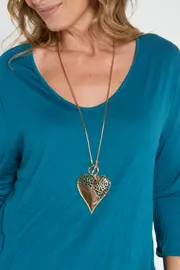 Heart Fob Necklace - Gold