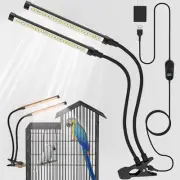 Bird Lighting Bird Cage Light Fixture Combo Kit Full Spectrum LED Pet Light, ...