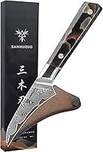 Bird Beak Paring Knife 3.5 Inch, Professional Kitchen Peeling Knife, Ultra Sharp Damascus Powder Steel with Full-Tang Resin Handle, Bi Series