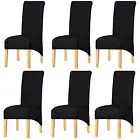 6PCS Dining Chair Covers Seat Slipcover Highback Removable Furniture Cover