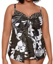 Miraclesuit Plus Size Elle Dorado Love Knot Underwired Tankini Top, 20W, $154