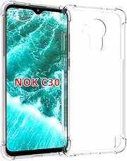 [USTIYA] Case for Nokia C30 Clear TPU Four Corners Protective Cover Transparent Soft