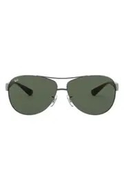 Ray-Ban 63mm Overzise Pilot Sunglasses in Gunmetal Green at Nordstrom