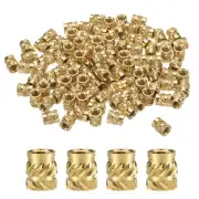 100pcs M4 Threaded Inserts Brass Heat Set Insert M4x7mm, OD 6mm Knurled Nuts