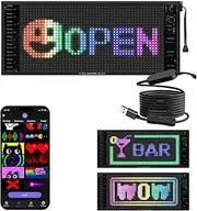 XAXVSTS LED Display Sign | 27 x 12 cm | USB 5V Car Message Light Plate | Double Row, Customizable, Flexible, Programmable Bluetooth App Display | Truck, Shop, Advertising
