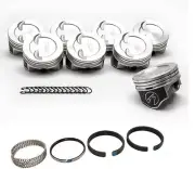 Speed Pro Dish Pistons & Moly Rings Kit compatible with SBC Chevy 383 Stroker...