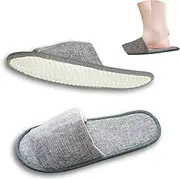 Open Toe Slippers for Guests Men Women Travel Indoor House Non-Disposable Spa Hotel Pedicure Breathable Slippers 4 Pairs