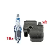 Bosch 16 Spark Plugs+8 Ignition Coils for Mercedes Benz CL55 CLS55 E55 G55 SL55