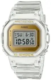 Casio G-Shock Slim Compact Transparent Digital Gold Face Watch GMDS5600SG-7