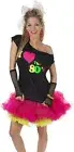 Underwraps Womens Retro Halloween Costume Adults I Love The 80s Shirt Small