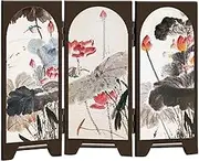 ＫＬＫＣＭＳ Mini Folding Screen Decorative Screen 3 Panel Divider Partition for Entrance Office, Style D