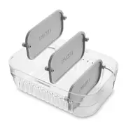 Packit Mod Lunch Bento Box Storage Lunchbox w/ 3-Removable Divider Steel Gray