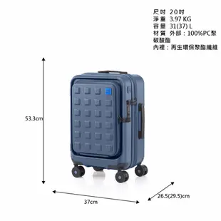 Samsonite RED 新秀麗20/24/28吋行李箱/登機箱TOIIS M前開式可擴充PC防刮防盜拉鍊_白/藍/粉