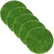 VICASKY 5 Pieces Realistic Artificial Moss Fake Grass Mat for DIY Micro Landscape Garden Decor