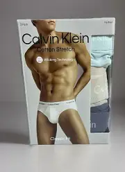 Calvin Klein Men’s Hip Briefs Underwear Cotton Stretch Classic Fit 3 Pack XL New