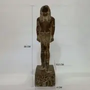 Unique Handmade Horus Statue, Ancient Egyptian Pantheon, 10" Brown Vintage Stone