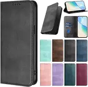 [PONRFEKT] for Samsung Galaxy A54 5G Case,Premium PU Flip Leather Wallet with Card Slots RFID Blocking,Kickstand Shockproof Magnetic Protective Phone Case Cover-Black