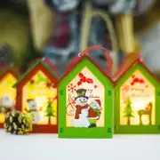 3x Christmas Wooden Tree LED Light Up House Lamp Lantern Hanging Ornaments Decor
