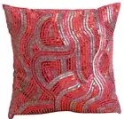 Decorative Pillow Case Red 16"x16", Sofa Decor Silk Abstract Modern - Red Love