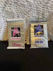 VINTAGE STAR TREK 1991 25th ANNIVERSARY TRADING CARDS, 2 PACKS OF 12, UNOPENED