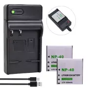 2x Battery NP-40 for Casio EX-Z400 FC100 FC150 FC160S P505 P600 +Charger