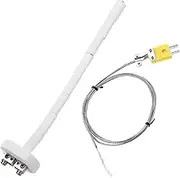 uxcell 8" K Type Ceramic Kiln Furnace Thermocouple Sensor Probe for Muffle Furnace Oven, with 3.3ft Thermocouple Wire, High Temperature 1100°C 1.5x200mm