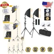 Versatile Softbox Studio Lights - 2X 16'' LED Kit with Adjustable Tripod Stands