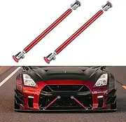 penobon Front Splitter Support Rods Adjustable 8''-11'' Splitter Strut Rods Bumper Lip Splitter Tie Rods, Red, Pack of 2