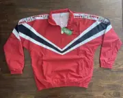 Diadora Jacket Sz L New W/ Tag 1/2 Zip MVB Red