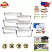Complete 12-Piece Air Tight Glass Storage Containers Set - Perfect for Meal Prep