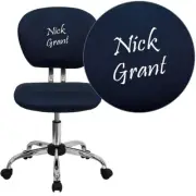 Flash Personalized Mid-Back Navy Mesh Swivel Task Office Chair/Chrome Base