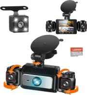 4 Channel Dash Cam 360° View, 1080P Front and Rear Inside, Left Right Dash...