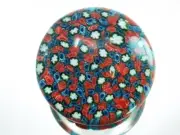 M Design Art Mouth Blown Rainbow Millefiori Art Glass Paperweight PW-1105