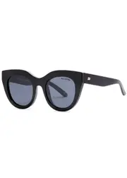 LE Specs Air Heart Round Cat-eye Sunglasses - Black ONE SIZE