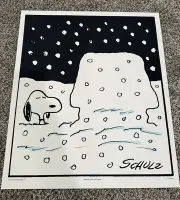 MONDO Peanuts "Snoopy In Snow" Charlie Brown Charles Schulz Art Print Poster 170