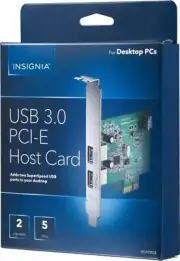 Insignia NS-PCIEC8 2 Port USB 3.0 PCI Express Host Card - Silver