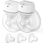 [Bellababy] Hands-Free Breast Pump Wearable, Double Wireless Pump Upgraded with Comfortable Flange 17mm, 19mm, 21mm Inserts, Low Noise, 4 Modes & 6 Levels Suction, 24mm flanges, 2 Pack